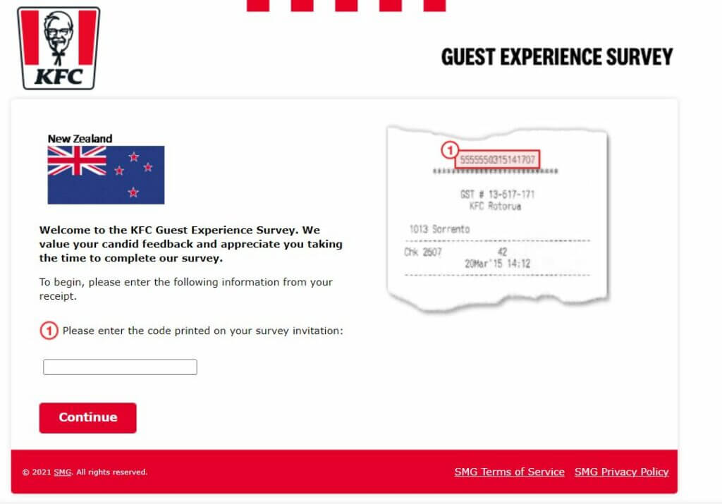 KFC New Zealand Guest Experience Survey