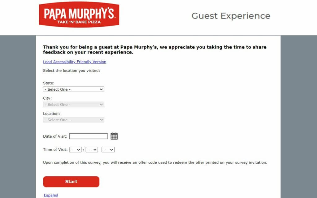 Papasurvey Papa Murphy's Feedback Survey