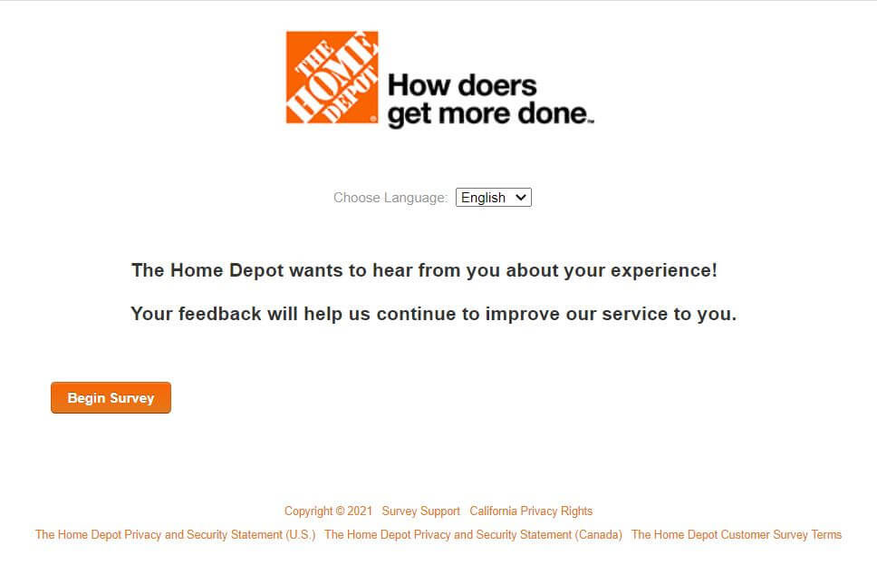 Home Depot Customer Satisfaction Survey