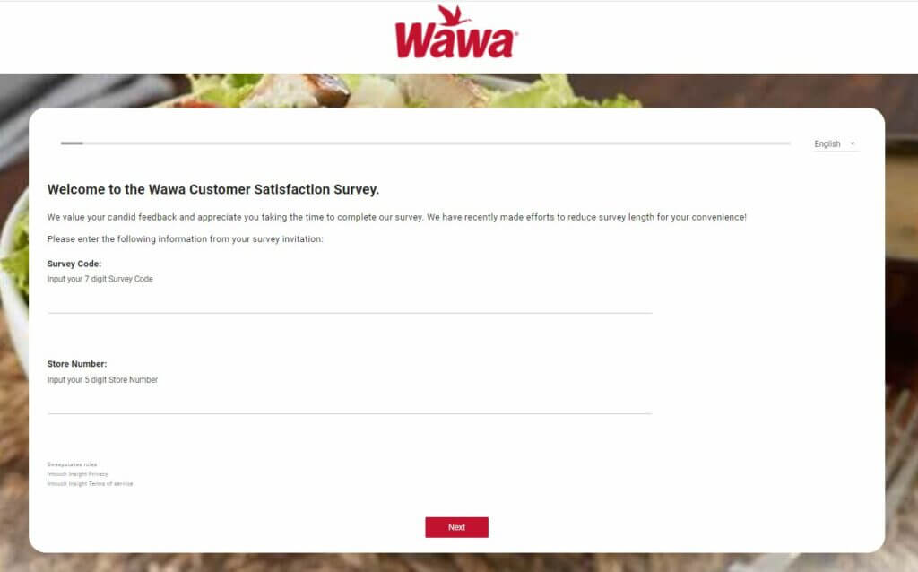 MyWawaVisit.com Survey