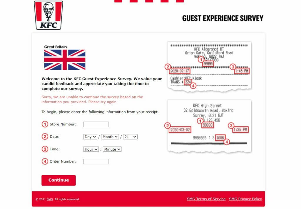 YourKFC – KFC Great Britain Survey