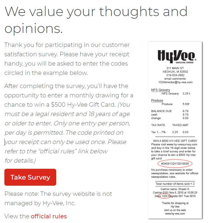 www.hy-veesurvey.com Survey