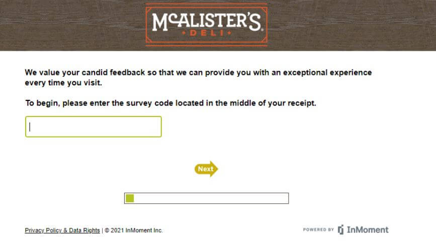 McAlister's Guest Satisfaction Survey